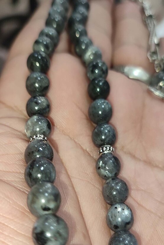 Spektrolit Taşı 8 mm Natural Doğaltaş Tesbih