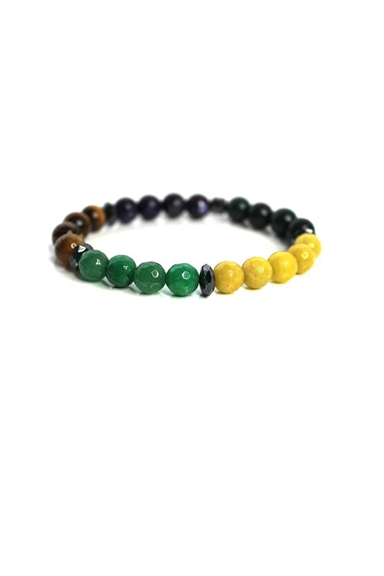 Yay Burcu Kaplan Gözü Aventurin Kan Taşı Peridot (ZEBERCET) Çeroit 8 Mm Bleklik