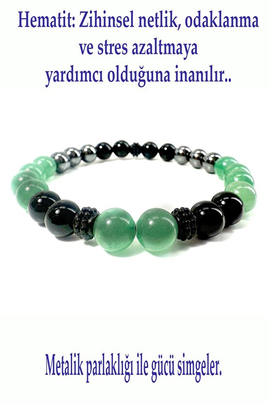 STRES BİLEKLİĞİ-%100 DOĞATAŞ BİLEKLİK-(ONİKS-AVENTURİN-HEMATİT BİLEKLİK)