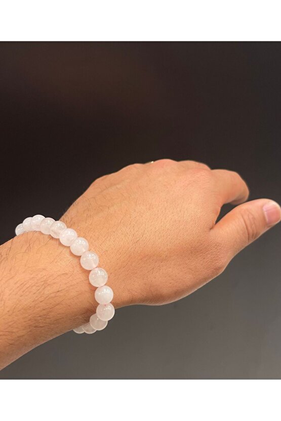 Pembe Kuvars 8mm Doğaltaş Bileklik