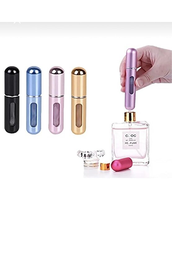 Parfüm Şişesinden Doldurulabilir Çanta Içi Kırmızı Mini Cep Parfüm Şişesi 5 Ml