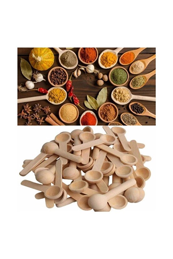 Tahta Baharat Bal Ve Reçel Kaşığı 6 Adet