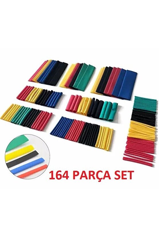 164 Parça Set Isıyla Daralan Makaron Kablo Koruyucu Kılıf