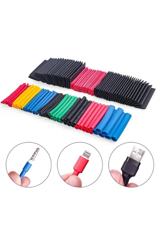 Makaron Set Isı Ile Daralan Kablo Seti 560 Adet 8 Boy Tamir Kiti Isıyla Daralan