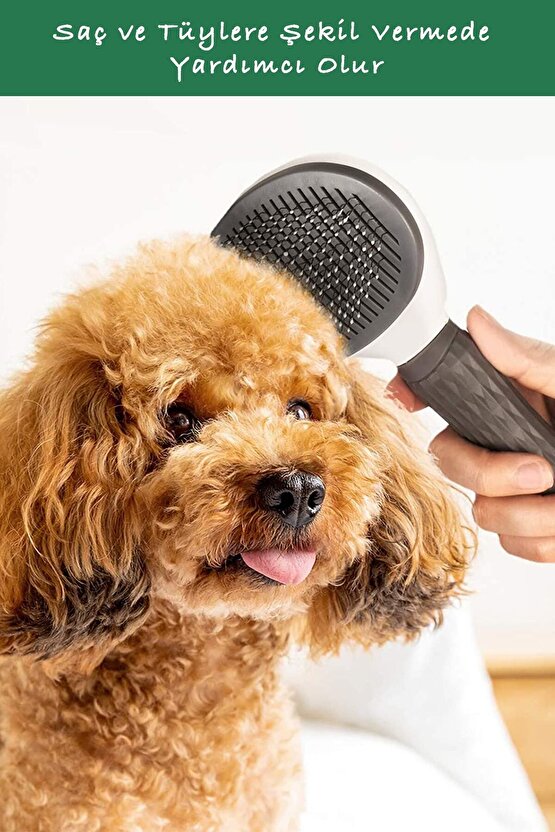 Pet Tarağı Otomatik Temizlenen Tuşlu Evcil Hayvan Fırçası Kedi Köpek Tüy Toplayıcı Tarak