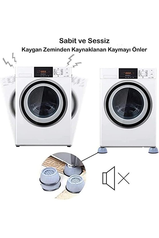 Diyar-ıFırsatShop Makinesi Titreşim Önleyici Kauçuk Ayak Pedleri Çamaşır Makinesi Stoper 4l
