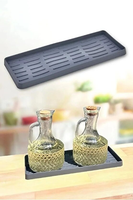 Silikon Yağdanlık Yağlık Standı Altlık ,Çok Amaçlı Organizer Sunumluk Sabunluk Altlığı , 26x10 Cm