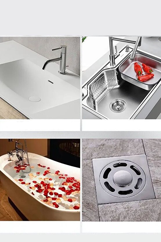 5 Adet Yapışkanlı Banyo Gider Koruyucu Saç Toplayıcı – Gider Böcek Koruyucu Gider Süzgeci 5Li