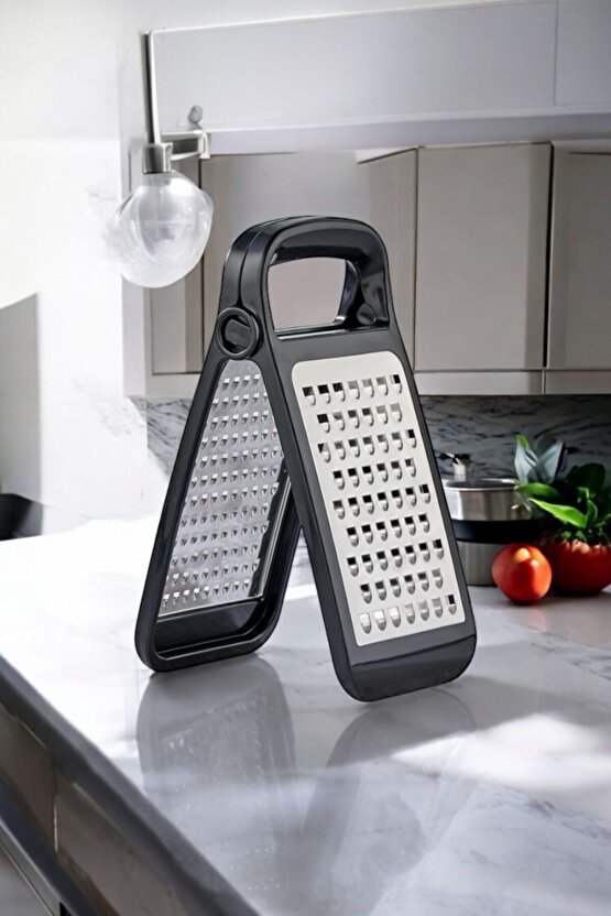 Katlanabilir Ayrılabilir Çelik Rende – Ergonomik Tasarım, Çift Taraflı Bıçak -SİYAH