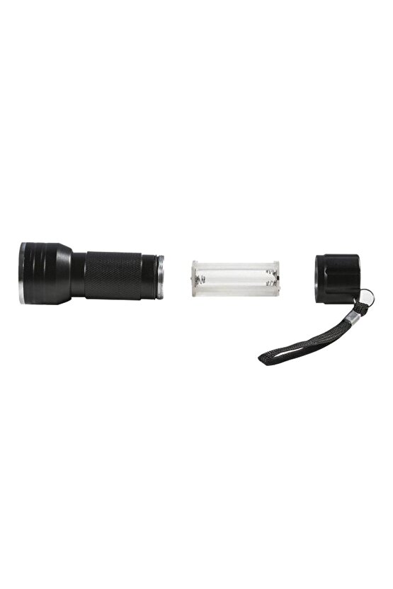 UV IŞINLI 21 LEDLİ 10 CM METAL KASA PİLLİ EL FENERİ (4767) - NEF1577-2212