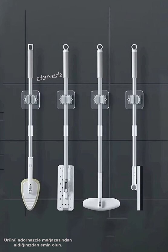 Yapışkanlı Pratik Mop Askısı Mop Sap Tutucu 4 Adet