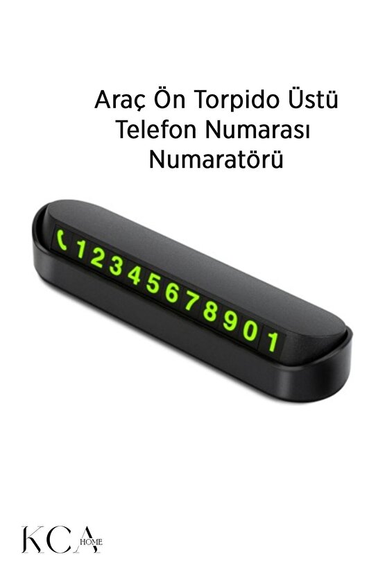 Araç Parktel Numaratör Oto Telefon Park Numaratörü Ön Cam Torpido Siyah