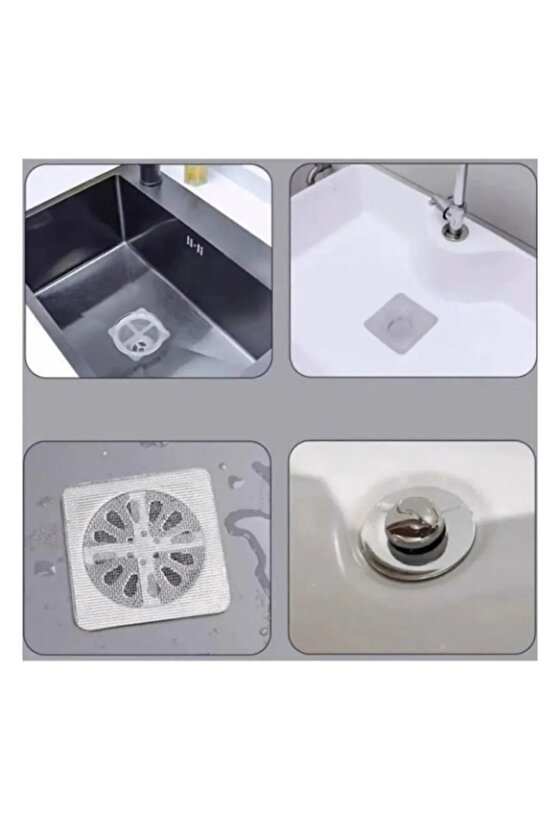 10 Adet Yapışkanlı Kullan At Gider Kapağı, Böcek Önleyici File Banyo Yapışkanlı Lavabo Süzgeci
