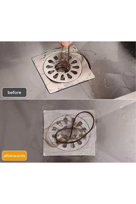 10 Adet Yapışkanlı Kullan At Gider Kapağı, Böcek Önleyici File Banyo Yapışkanlı Lavabo Süzgeci