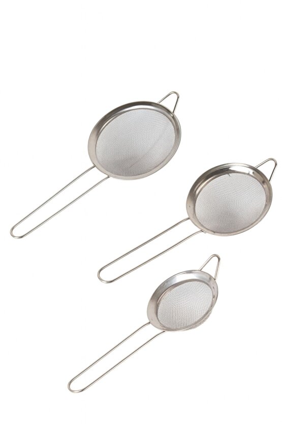 3lü Çay Süzgeci Paslanmaz Metal Çay Süzgeci Bitki Çayı Demleme Süzgeç Çok Amaçlı