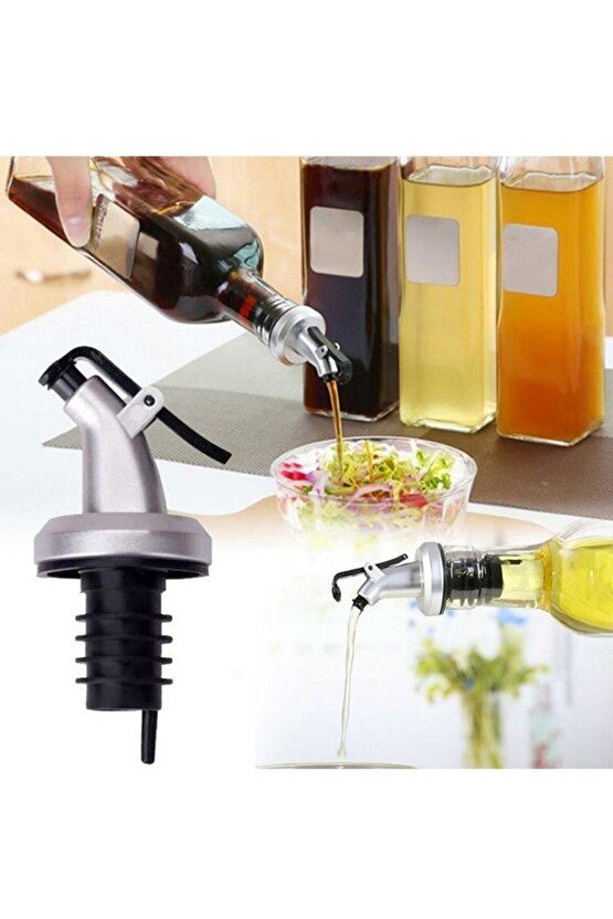 Kapaklı Şişe Ucu Servis Aparatı Damlalık Yağdanlık Tıpa Tapa Mantar
