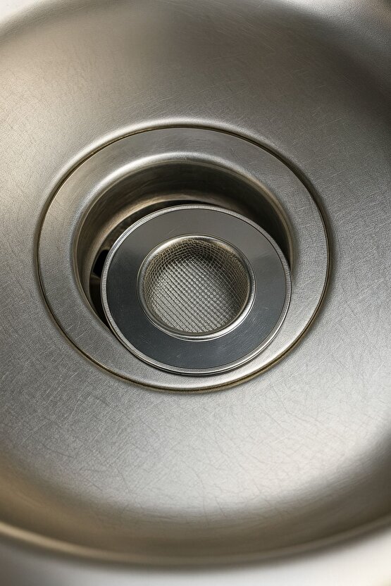 Çelik Lavabo Süzgeci Kaliteli Orta Uzun Ömürlü Lavaba Çay Süzgeci 7,5 Cm Çap