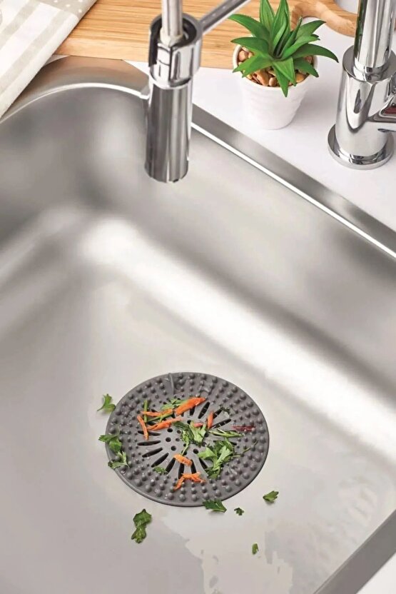 Silikon Süzgeç Banyo Ve Mutfak Gider Kapatıcı Lavabo Süzgeci Artık Tutucu