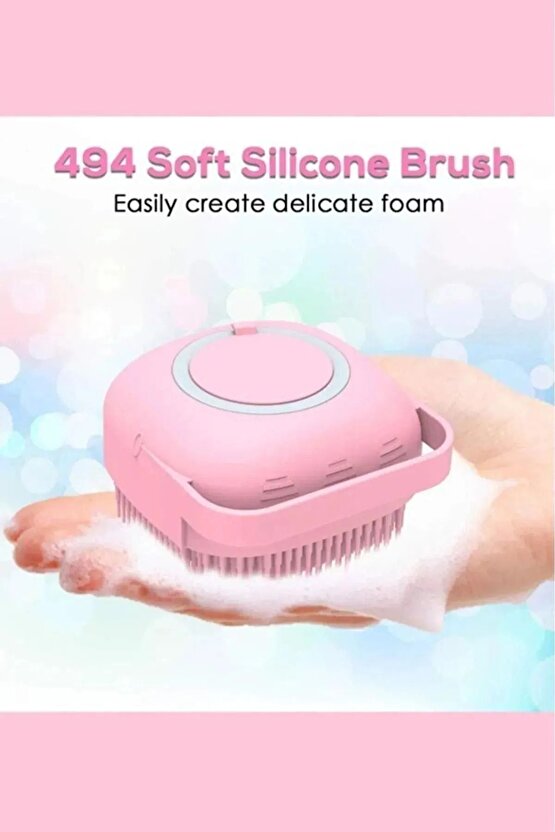 Duş Jeli Hazneli Banyo Lifi Silikon Fırça Kese Çok Amaçlı Vücut Temizleme Kesesi Peeling Banyo Lifi