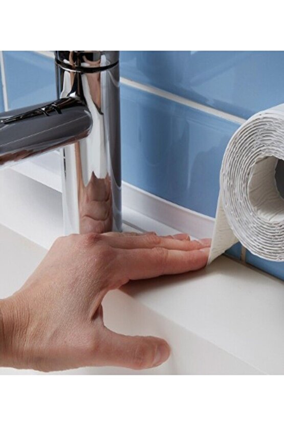 3,2 Mt Su Sızdırmaz Lavabo Küvet Tezgah Kenar Derz Bandı Banyo Mutfak Pencere Bandı