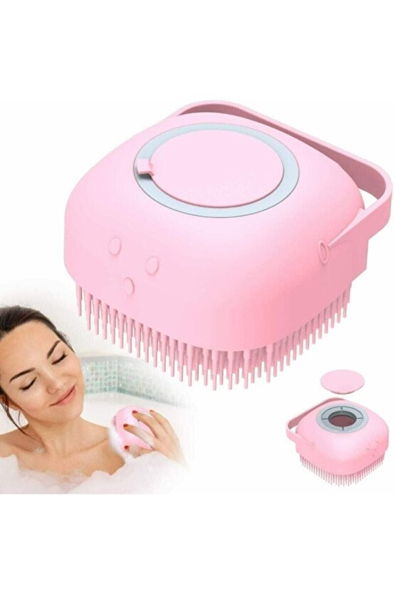 Şampuan Hazneli Silikon Peeling Duş Fırçası Masaj