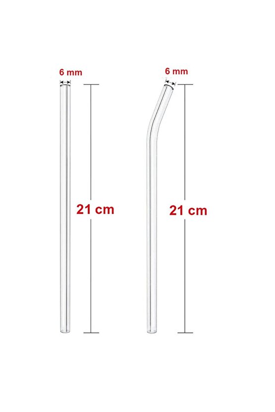 Şeffaf Cam Pipet 12li Cam Eğimli Pipet (Isıya Dayanıklı)