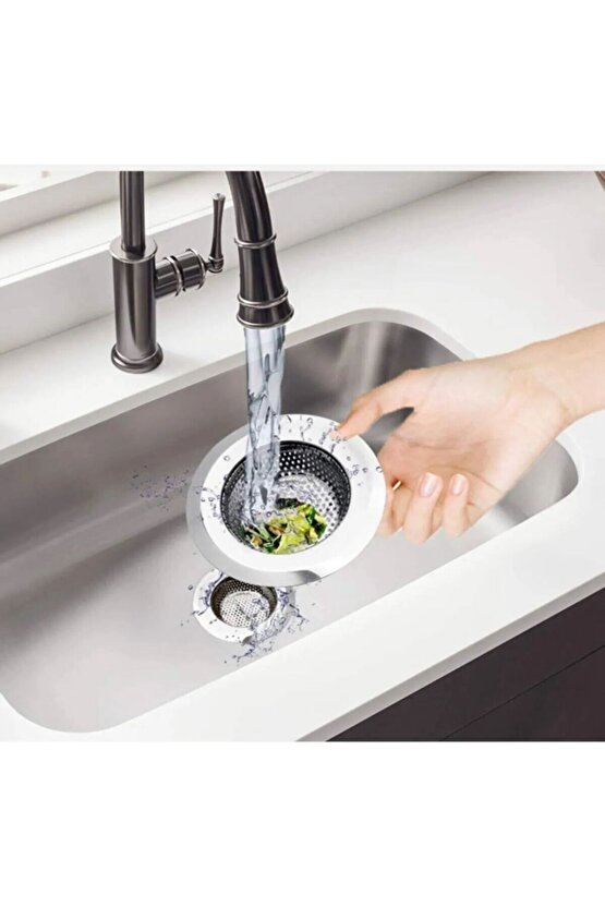 11.5 Cm (2 ADET) Büyük Boy Paslanmaz Çelik Yüksek Kaliteli Lavabo Süzgeci -Evye Süzgeç 11.5CM