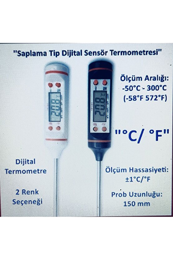 Unichrome Dijital Gıda Termometresi Sıvı Gıda Et Su Süt Mama Sıcaklık Ölçer
