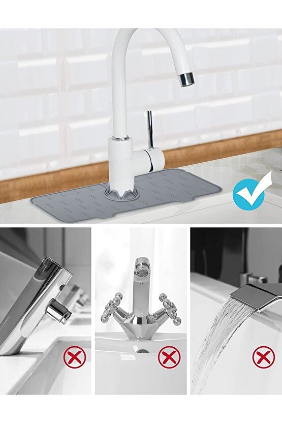 Su Tutucu Musluk Matı Mutfak Banyo Için Koruyucu Musluk Lavabo Matı Bulaşık Süngeri Matı
