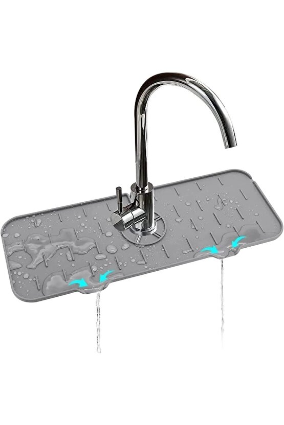 Mutfak Banyo Lavabo Kenarı Silikon Matı Silikon Musluk Su Sıçrama Önleyici