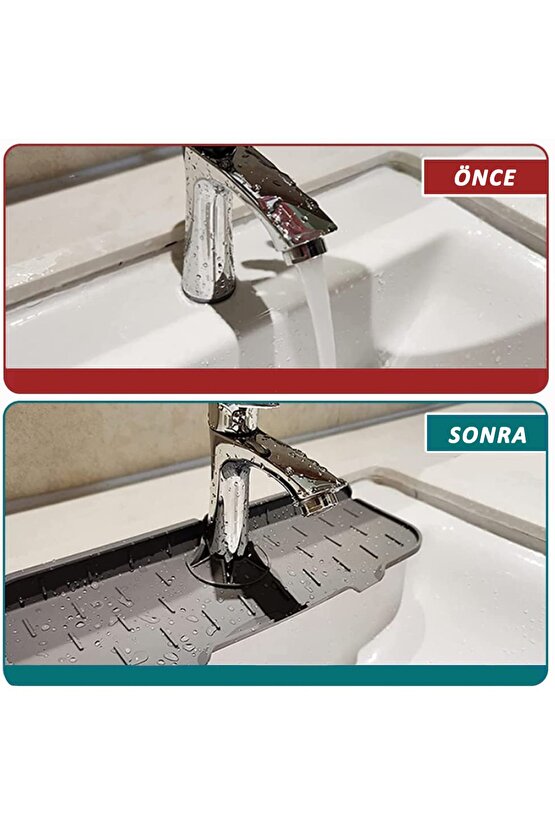 Siyah Su Tutucu Musluk Matı - Mutfak Ve Banyo Için Koruyucu Lavabo, Musluk Ve Batarya Matı