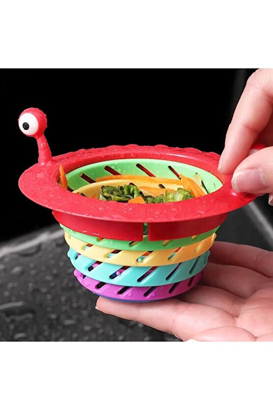 Renkli 6 Kademeli Lavabo Banyo Küvet Süzgeci Saç Toplayıcı