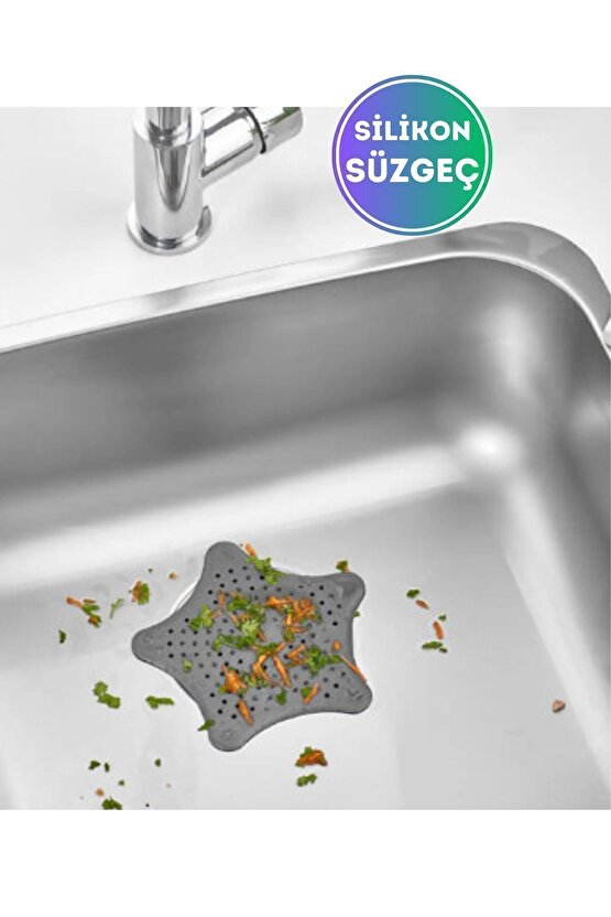 1 ADET Yıldız Silikon Lavabo ve Küvet Gider Süzgeci