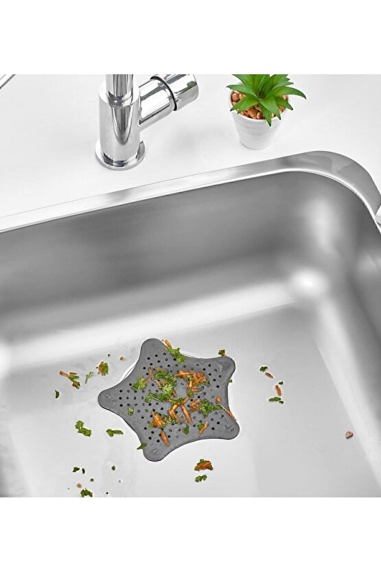Fikirshop Vantuzlu Silikon Kaymaz Yıldız Lavabo Ve Küvet Süzgeci Yıldız Süzgeç Sea114krşk