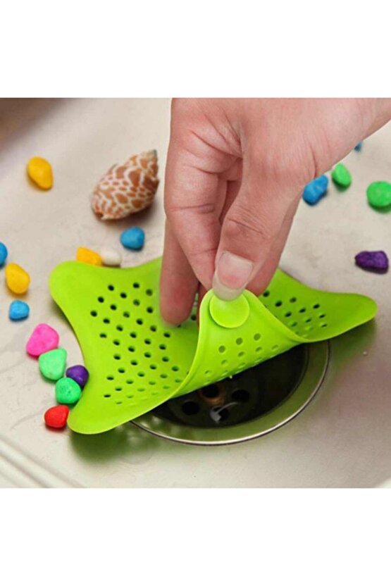 Main Shop Vantuzlu Silikon Kaymaz Yıldız Lavabo Ve Küvet Süzgeci Yıldız Süzgeç Pembe Renk M-114
