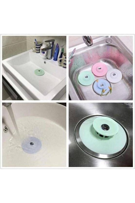Lavabo Tıpası Ve Süzgeç Silikon Lavabo Süzgeci Tıkanma Önleyici