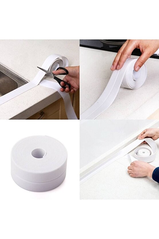 Banyo Küvet Mutfak Lavabo Beyaz Su Sızdırmaz Bant Su Geçirmez Kenar Bandı Sızdırmazlık Tamir