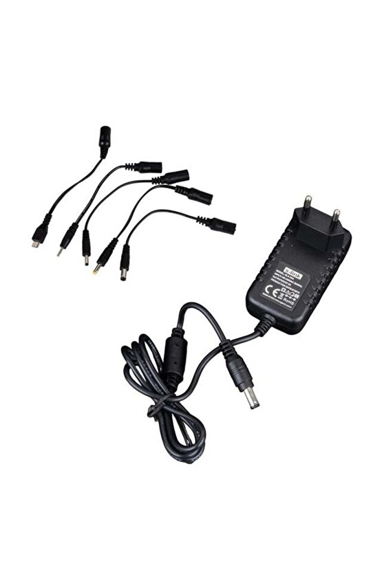 S-Link SLX-52A 5-9-12 Volt - 2 Amper Çok Uçlu Telefon Tablet PC Akü Akıllı Şarj Adaptörü