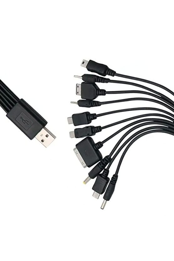 ÇOK FONKSİYONLU 10LU USB ŞARJ ALETİ KABLO (5047)
