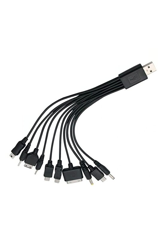 ÇOK FONKSİYONLU 10LU USB ŞARJ ALETİ KABLO (5047)