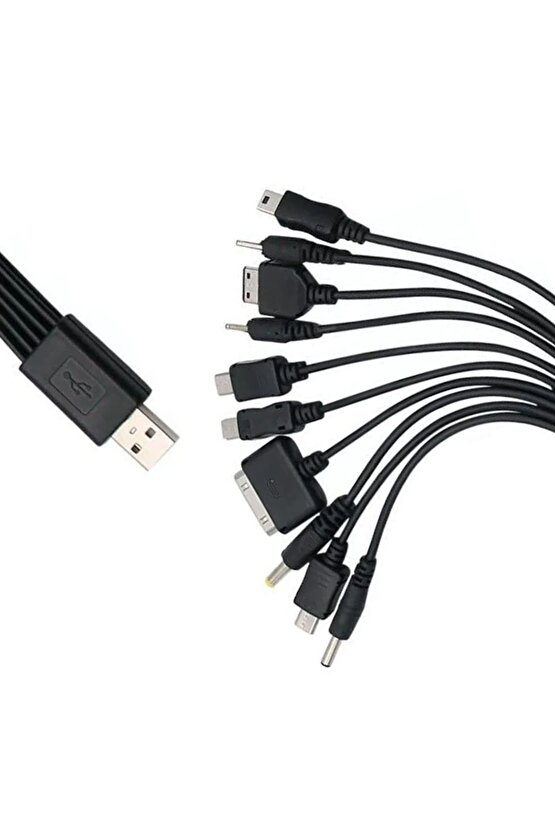 ÇOK FONKSİYONLU 10LU USB ŞARJ ALETİ KABLO (5064)