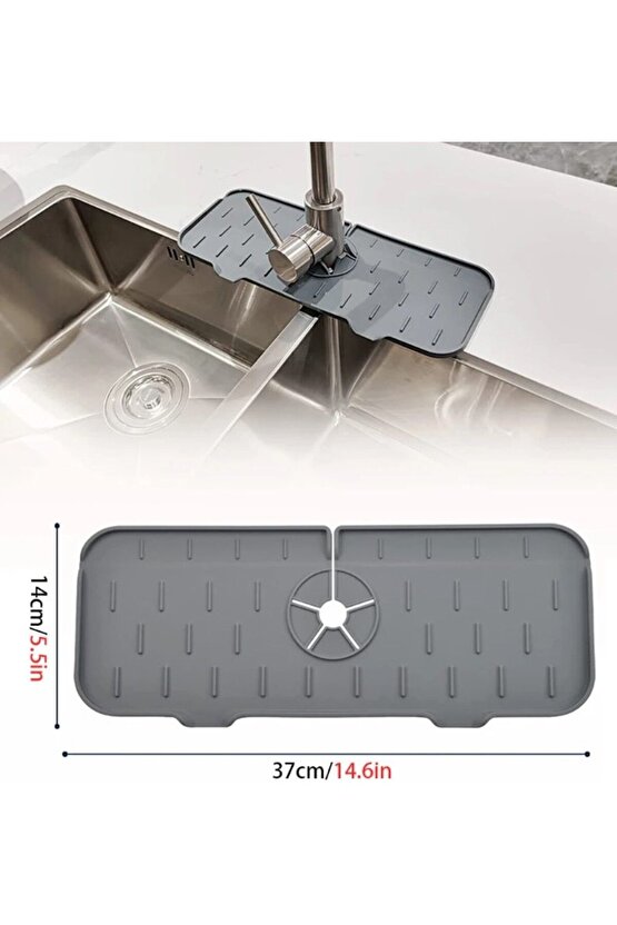 Mutfak Banyo Lavabo Kenarı Süper Musluk Su Sıçrama Önleyici Slikon Matı