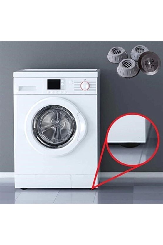 Çamaşır Makinesi Sarsıntı Titreşim Ses Önleyici Kaydırmaz Ayak 4lü Set