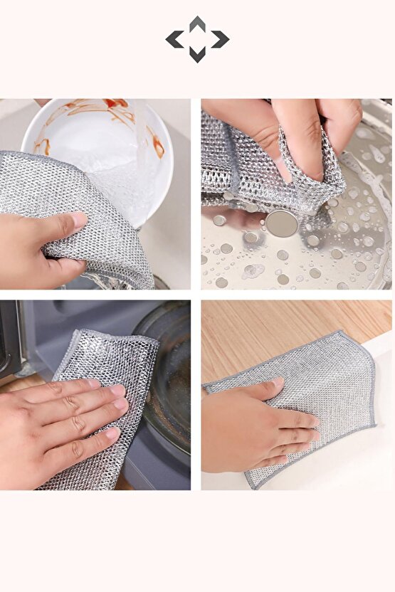 5 Adet Tel Bulaşık Bezi Çizmez Bulaşık Teli Çelik Bez 20x20 Inox Tel Bez Ip-mo