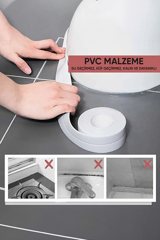 Su Sızdırmaz Geçirmez Bant Lavabo Küvet Kenar Bandı Küvet Duş 3,2 M X 38