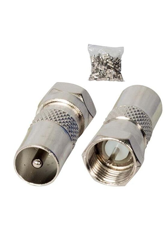 F KONNEKTÖR ERKEK 60 OHM DİŞİ ÇEVİRİCİ METAL KONNEKTÖR