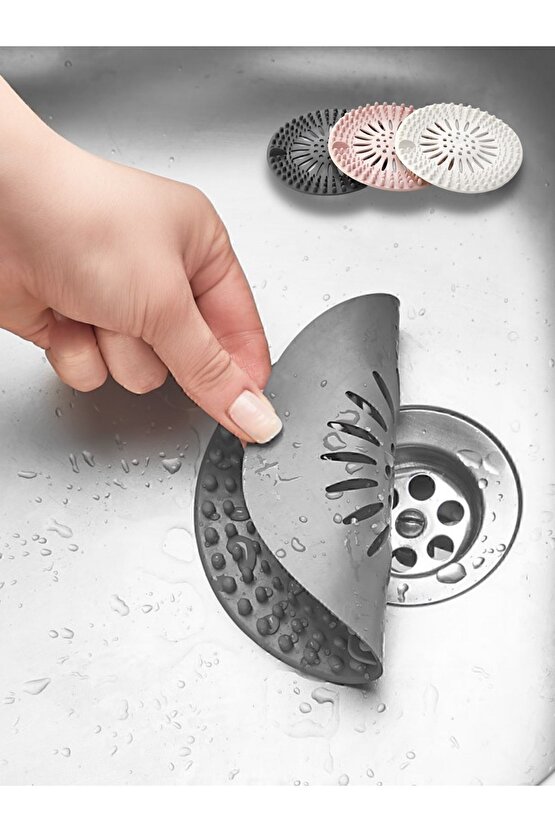 Leon Life Yuvarlak Silikon Lavabo Ve Küvet Süzgeci, Lavabo Tıkacı