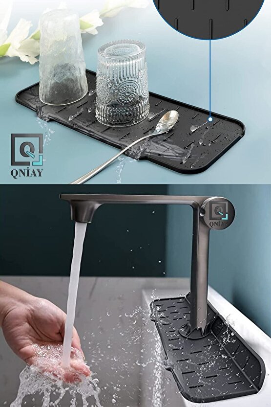 5 Adet Pratik Su Tutucu Musluk Matı Mutfak Banyo Için Koruyucu Lavabo Matı Bulaşık Süngeri Matı