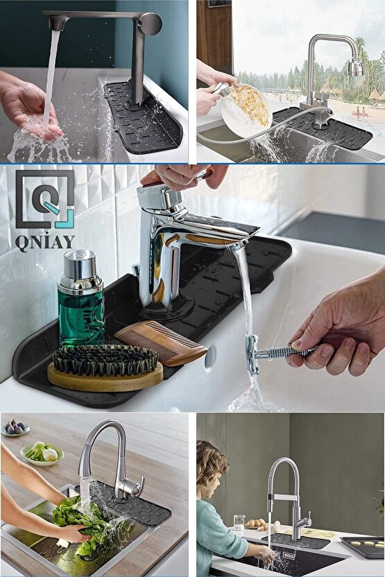 5 Adet Pratik Su Tutucu Musluk Matı Mutfak Banyo Için Koruyucu Lavabo Matı Bulaşık Süngeri Matı