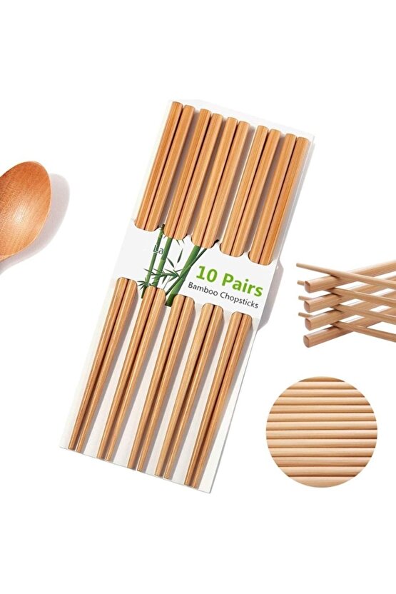 Leon Life Organik Bambu Çin Çubuğu Chop Sticks 5 Çift